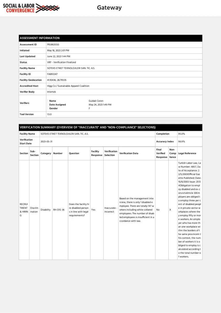 SLCP verification document
