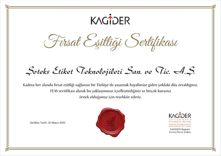 KAGİDER Equal Opportunity Certificate